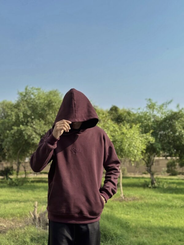 BASIC HOODIE DARK MAROON - Image 2